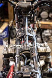 This photo shows the throttle cables as part of the Murray's Carbs repair cable install.